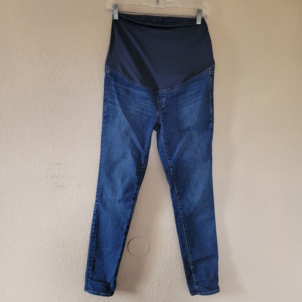 Madewell Maternity Over the Belly Blue Skinny Jean Size 25 Dark Wash Stretchy